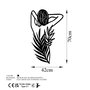 Wallity Flower Woman Escultura de pared de metal negra